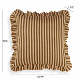 Alessia Taupe Striped Ruffle 20" Square Accent Pillow Model: TOV-C18750
